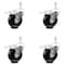 Service Caster 4 Inch Phenolic Swivel 3/8 Inch Threaded Stem Caster Set with Total Lock Brake SCC-TSTTL20S414-PHR-381615-4 - alternate 1
